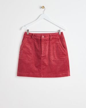 Oliver Bonas Corduroy Mini Skirt, Size 18 - Red