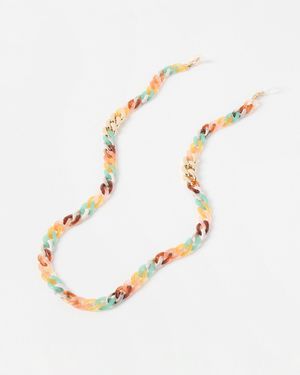 Oliver Bonas Coda Colourful Resin & Gold Links Glasses Chain - White