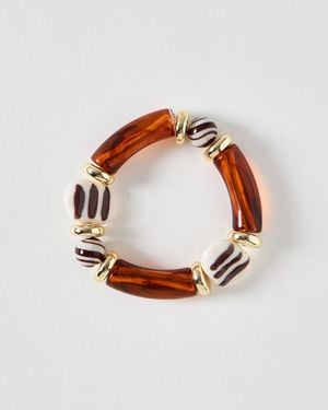 Oliver Bonas Talia Resin Beaded Bracelet - Brown