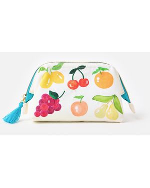 Oliver Bonas Fruit Salad White Makeup Bag - Natural