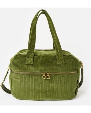 Oliver Bonas Alicia Corduroy Weekend Bag - Green