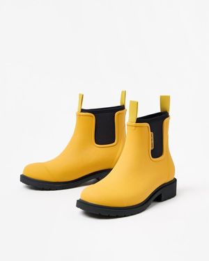 Oliver Bonas Merry People Mustard & Black Bobbi Wellington Boot - Yellow