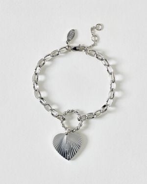 Oliver Bonas Louisa Heart Tone Waterproof Chain Bracelet - White