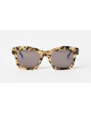 Oliver Bonas Milky Tort Square Acetate Sunglasses - Brown