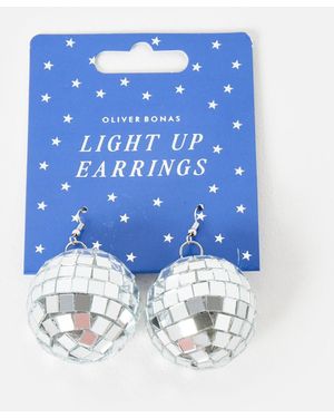 Oliver Bonas Disco Balls Light Up Earrings - Blue