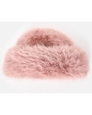Oliver Bonas Light Faux Fur Hat - Pink