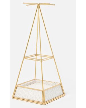 Oliver Bonas Cream Boucle Pyramid Jewellery Stand - Natural