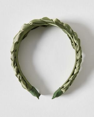 Oliver Bonas Eaton Plait Detail Headband - Green