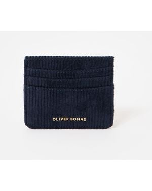Oliver Bonas Lola Corduroy Zipped Card Holder - Blue