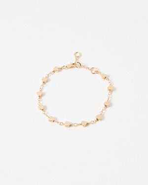 Oliver Bonas Taurus Tone Chain Heart Bracelet - White