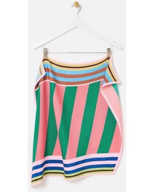 Oliver Bonas Bright Striped Pleated Square Scarf - White