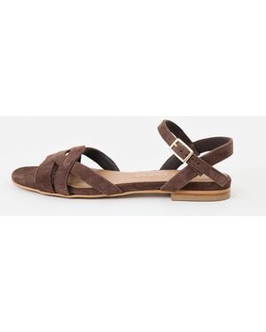 Oliver Bonas Chocolate Suede Sandals, Size 3 - Brown