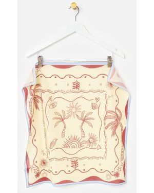 Oliver Bonas & Brown Island Life Square Scarf - Natural