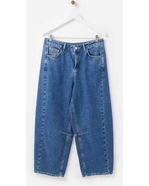 Oliver Bonas Mid Denim Barrel Leg Jeans, Size 6 - Blue