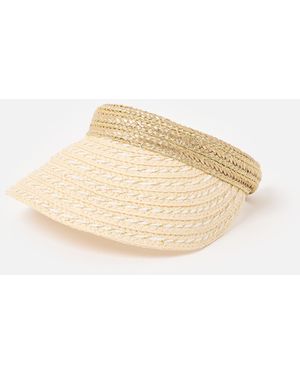 Oliver Bonas Gold & Natural Straw Sun Visor Hat