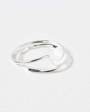 Oliver Bonas Renata Twisted Tone Bangles Set Of Two - White