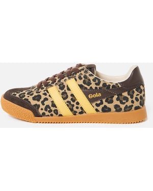 Gola X Ob Exclusive Elan Mocha Leopard Print & Trainers, Size Uk 3 - Natural