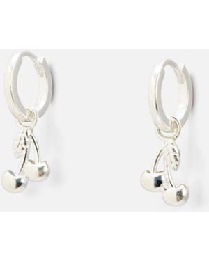 Oliver Bonas Cherry Hoop Drop Earrings - Natural