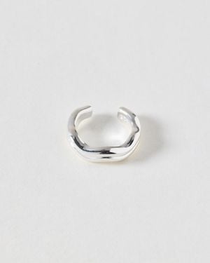 Oliver Bonas Nami Wavy Lined Shaped Ear Cuff - White