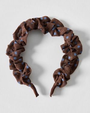 Oliver Bonas Jessa Polka Dot Headband - Brown