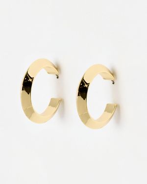 Oliver Bonas Mika Chunky Tone Hoop Earrings - Metallic