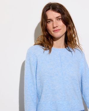 Oliver Bonas Light Seam Detail Knitted Jumper, Size 6 - Blue