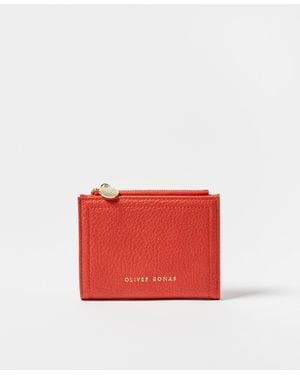 Oliver Bonas Kinley Orange Zipped Purse - Red