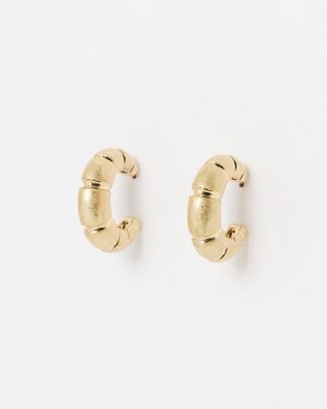 Oliver Bonas Saylor Matte Tone Hoop Earrings - White