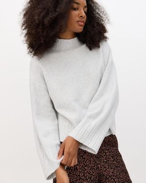 Oliver Bonas Sparkle Funnel Neck Knitted Jumper, Size 6 - Grey