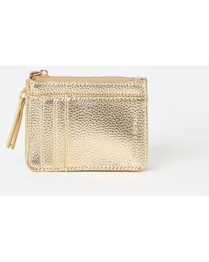 Oliver Bonas Kadie Metallic Zipped Card Holder - Natural