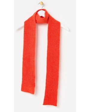 Oliver Bonas Marl Knitted Skinny Scarf - Red