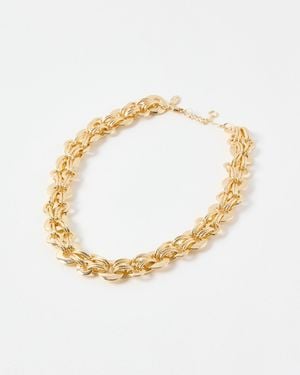 Oliver Bonas Mariah Texture Interlocked Loops Tone Collar Necklace - Metallic