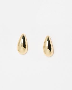 Oliver Bonas Zadie Tone Teardrop Stud Earrings - White