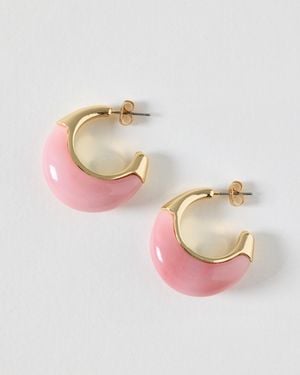 Oliver Bonas Isla Resin Chunky Hoop Earrings - Pink