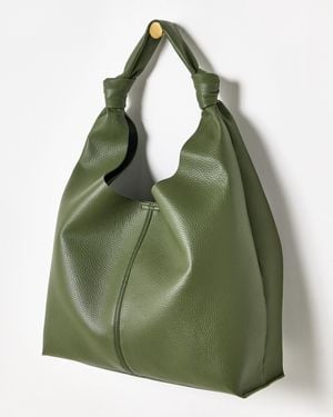 Oliver Bonas Ella Khaki Slouch Tote Bag - Green