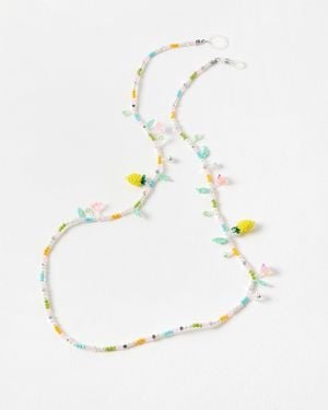 Oliver Bonas Harper Lemon & Flower Detail Beaded Glasses Chain - White