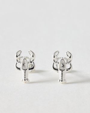 Oliver Bonas Larry Lobster Stud Earrings - Metallic