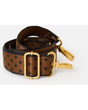 Oliver Bonas & Black Polka Dot Bag Strap - Brown