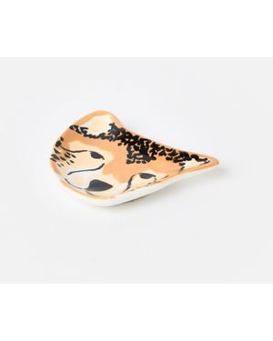 Oliver Bonas Cheetah Ceramic Ring Dish - White