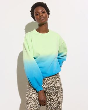 Oliver Bonas Green & Ombre Cotton Sweatshirt, Size 6 - Blue