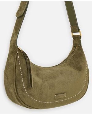 Oliver Bonas Ida Faux Suede Sling Crossbody Bag - Green