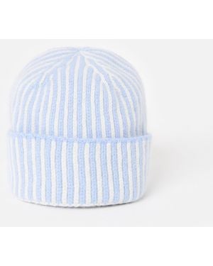 Robert Mackie Kelpie & White Striped Beanie Hat - Blue