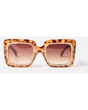 Oliver Bonas Tort Oversized Square Sunglasses - Pink