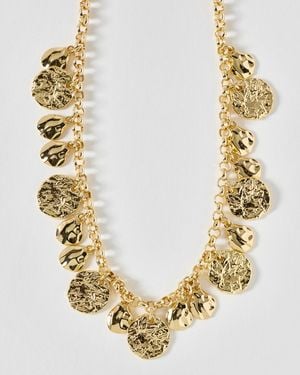 Oliver Bonas Cassia Tone Multi Charm Necklace - Metallic