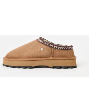 EMU Sharky Scuff Chestnut Brown Sheepskin Mules, Size 7 - Grey