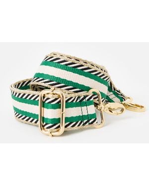 Oliver Bonas & Monochrome Striped Replacement Bag Strap - Green