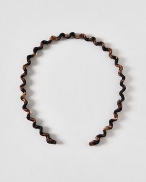 Oliver Bonas Jenna Leopard Wavy Headband - Metallic