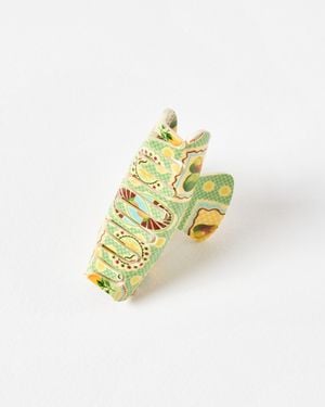 Oliver Bonas Valerie Fruit Printed Claw Clip - Metallic