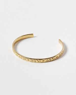 Oliver Bonas Sarah Floral Vintage Engraved Bangle - White