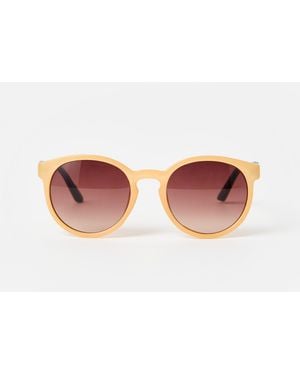 Oliver Bonas & Animal Print Wavy Arm Preppy Sunglasses - Pink